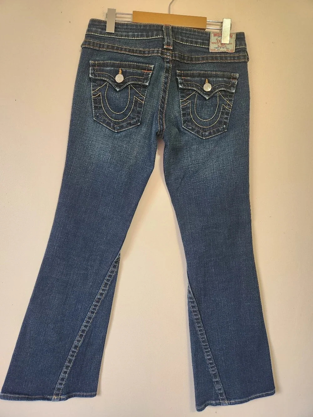 Vintage True Religion Joey Flap Pocket Twisted Seam Low Rise Flare Jeans Size 29 - Picture 3 of 12